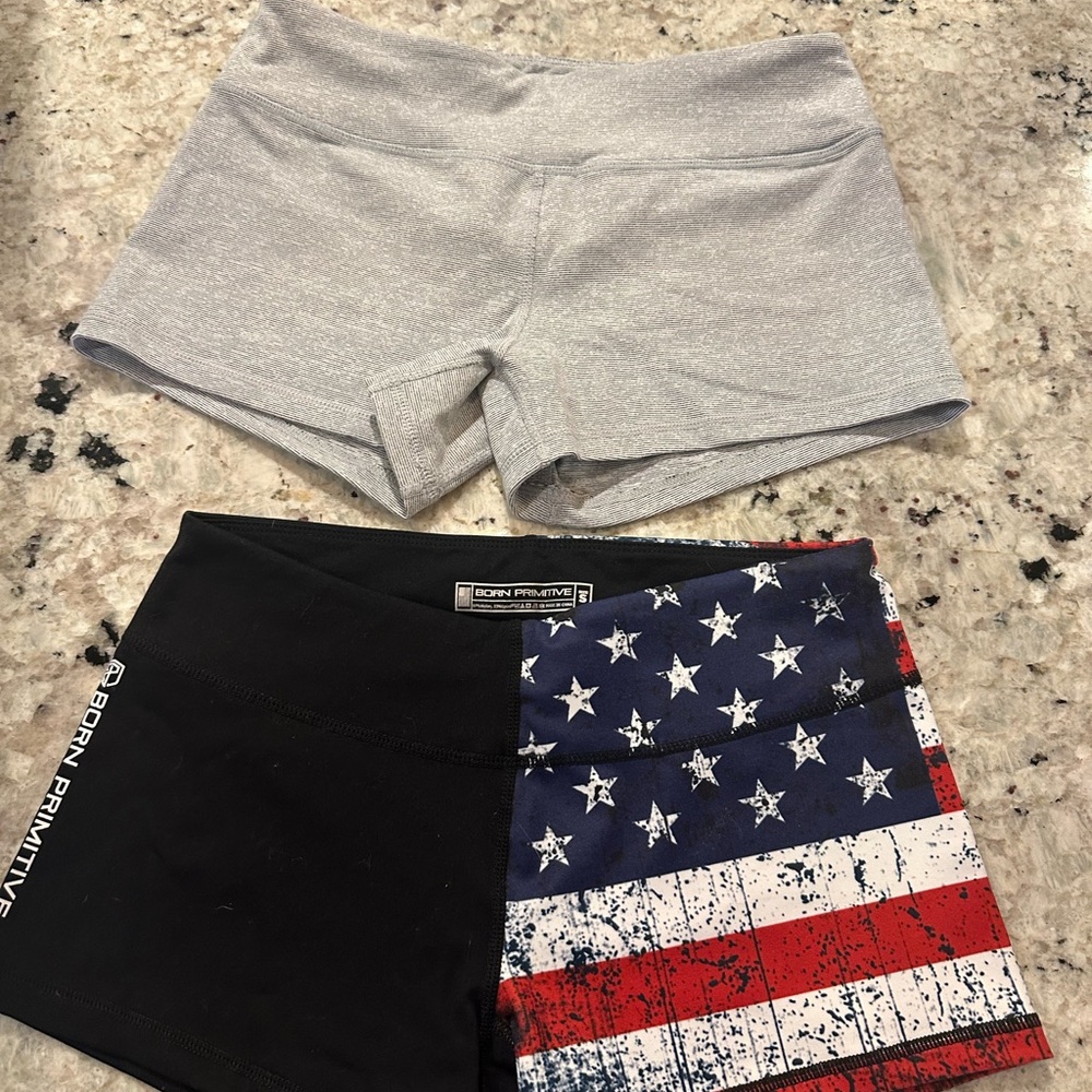 Born Primitive Booty Shorts (grey stripes)
